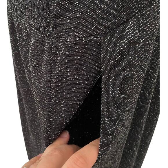 Torrid Black Glitter Lurex Flutter Sleeve Surplice Wrap Romper Plus Size 6 - Picture 5 of 13